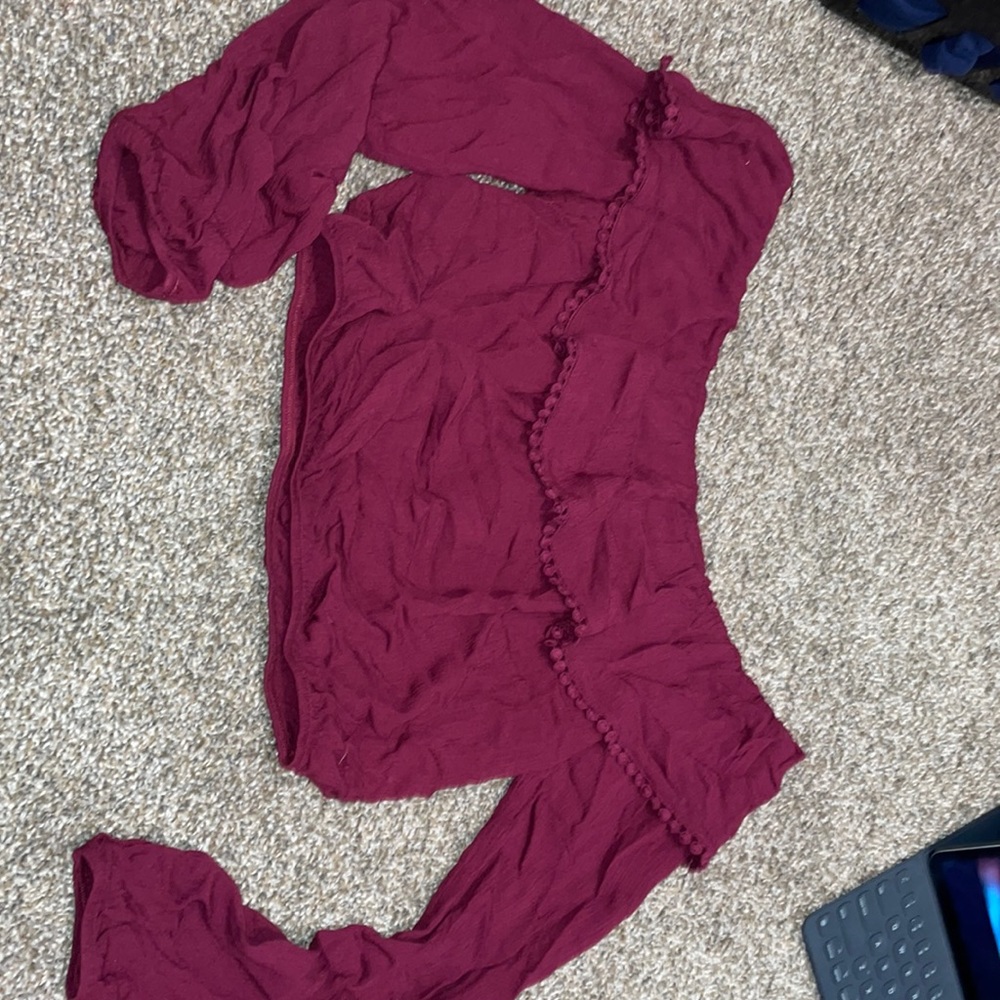 Burgundy crop top